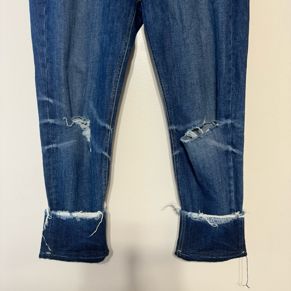 Rag & Bone Dre Capri Jeans Women's 29 Blue Distressed Dark Wash Mid Rise Denim - Picture 3 of 11